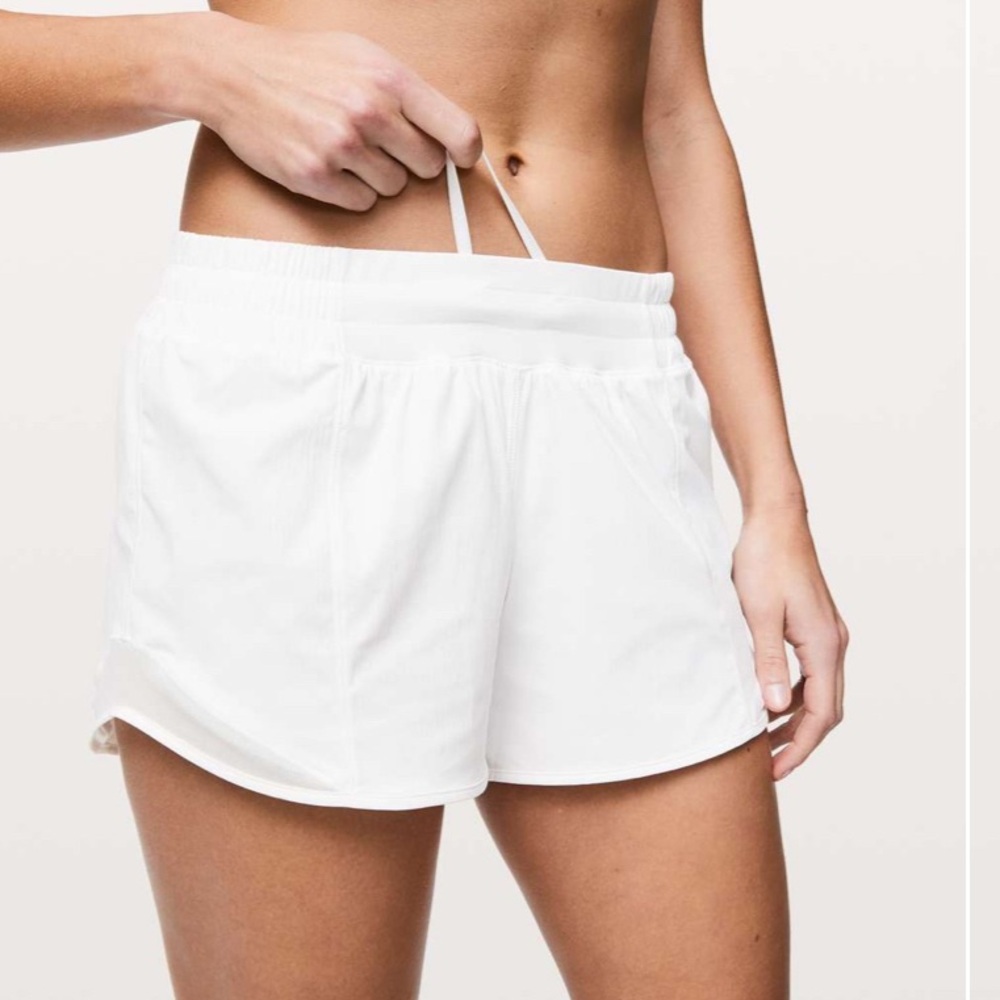 Lululemon Hotty Hot Short II *Long 4". Size 4 in White